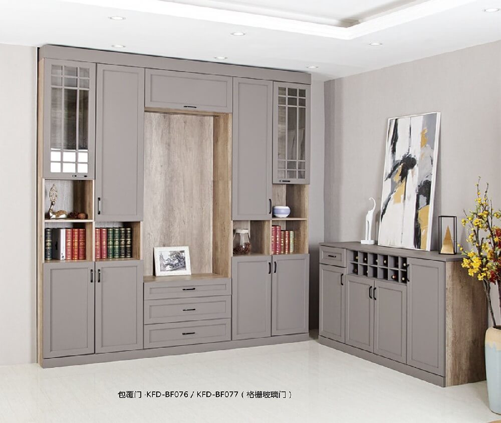 新中式 包覆門 KFD-BF076 / KFD-BF077 (柵格玻璃門)